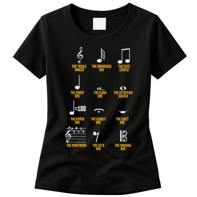 Musical Notes Symbol Definition Humor Musician Womens T-Shirt