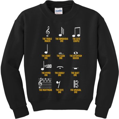 Musical Notes Symbol Definition Humor Musician Kids Sweatshirt