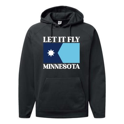 Minnesotas New State Flag Performance Fleece Hoodie