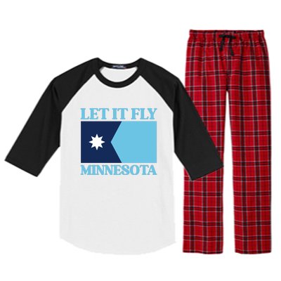 Minnesotas New State Flag Raglan Sleeve Pajama Set