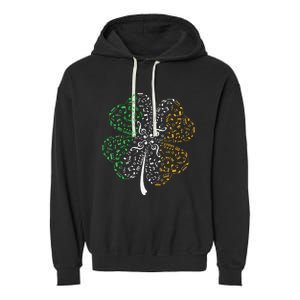 Music Note Shamrock Music Lover St Patrick's Day Garment-Dyed Fleece Hoodie