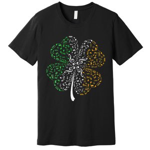 Music Note Shamrock Music Lover St Patrick's Day Premium T-Shirt