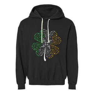 Music Note Shamrock Music Lover St Patrick's Day Irish Flag Garment-Dyed Fleece Hoodie