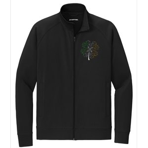 Music Note Shamrock Music Lover St Patrick's Day Irish Flag Stretch Full-Zip Cadet Jacket