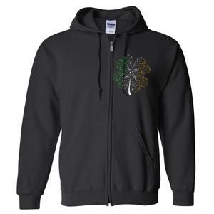 Music Note Shamrock Music Lover St Patrick's Day Irish Flag Full Zip Hoodie