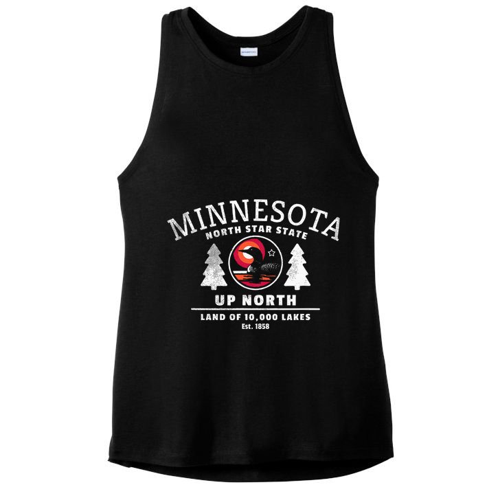 Minnesota North Star State Up North With Loon Ladies PosiCharge Tri-Blend Wicking Tank