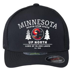 Minnesota North Star State Up North With Loon Flexfit Unipanel Trucker Cap