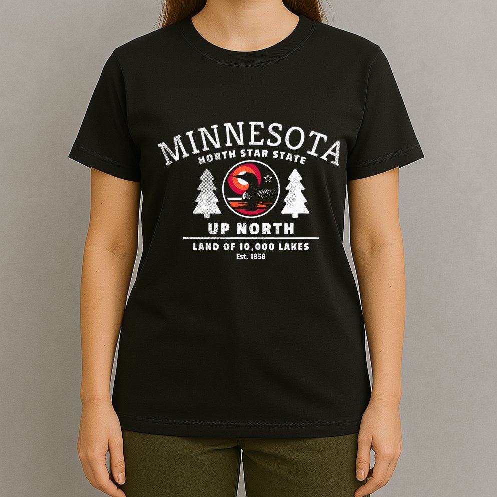 Minnesota North Star State Up North With Loon T-Shirt