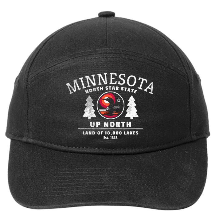 Minnesota North Star State Up North With Loon 7-Panel Snapback Hat