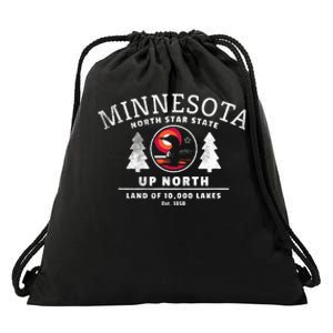 Minnesota North Star State Up North With Loon Drawstring Bag