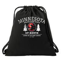 Minnesota North Star State Up North With Loon Drawstring Bag