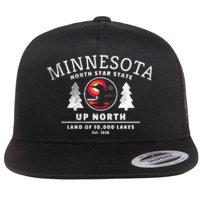 Minnesota North Star State Up North With Loon Flat Bill Trucker Hat