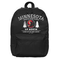 Minnesota North Star State Up North With Loon 16 in Basic Backpack