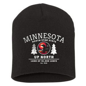 Minnesota North Star State Up North With Loon Short Acrylic Beanie