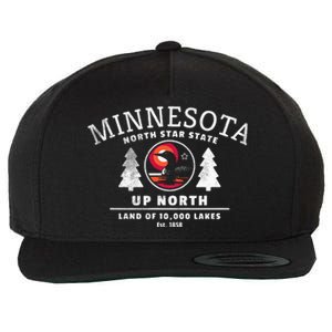 Minnesota North Star State Up North With Loon Wool Snapback Cap