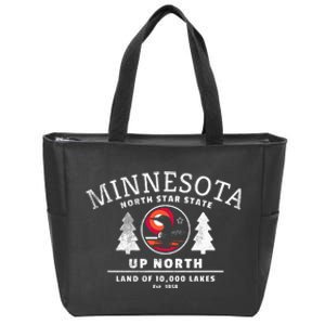 Minnesota North Star State Up North With Loon Zip Tote Bag