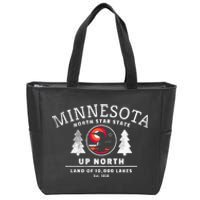 Minnesota North Star State Up North With Loon Zip Tote Bag