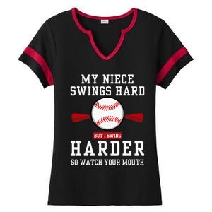 My Niece Swings Hard But I Swing Ladies Halftime Notch Neck Tee