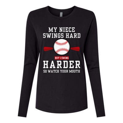 My Niece Swings Hard But I Swing Womens Cotton Relaxed Long Sleeve T-Shirt