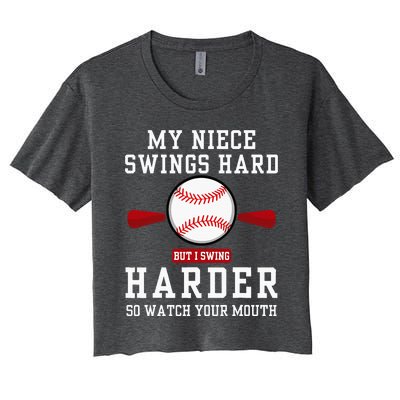 My Niece Swings Hard But I Swing Women's Crop Top Tee