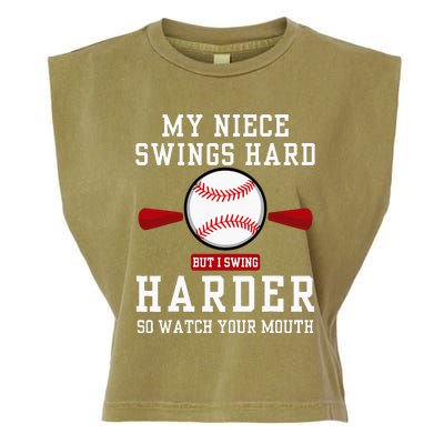 My Niece Swings Hard But I Swing Garment-Dyed Women's Muscle Tee