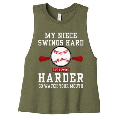 My Niece Swings Hard But I Swing Women's Racerback Cropped Tank