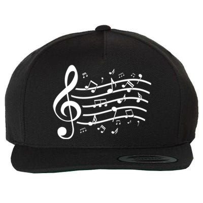 Music Notes Treble Clef Musician Gift Idea Music Gift Wool Snapback Cap