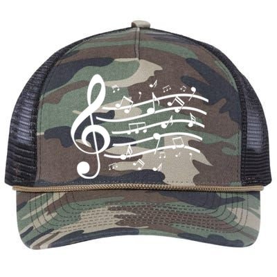 Music Notes Treble Clef Musician Gift Idea Music Gift Retro Rope Trucker Hat Cap