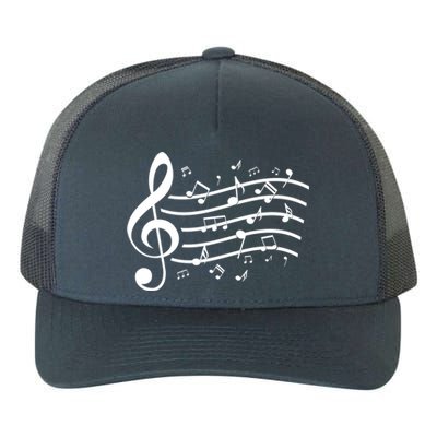 Music Notes Treble Clef Musician Gift Idea Music Gift Yupoong Adult 5-Panel Trucker Hat