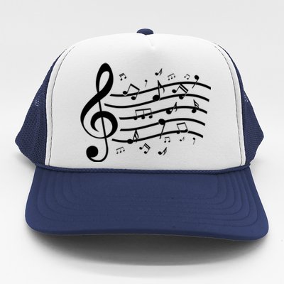 Music Notes Treble Clef Musician Gift Idea Music Gift Trucker Hat