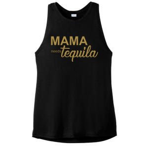 Mama Needs Tequila Funny Gift For Mom Ladies PosiCharge Tri-Blend Wicking Tank