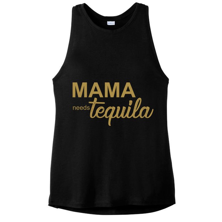 Mama Needs Tequila Funny Gift For Mom Ladies PosiCharge Tri-Blend Wicking Tank