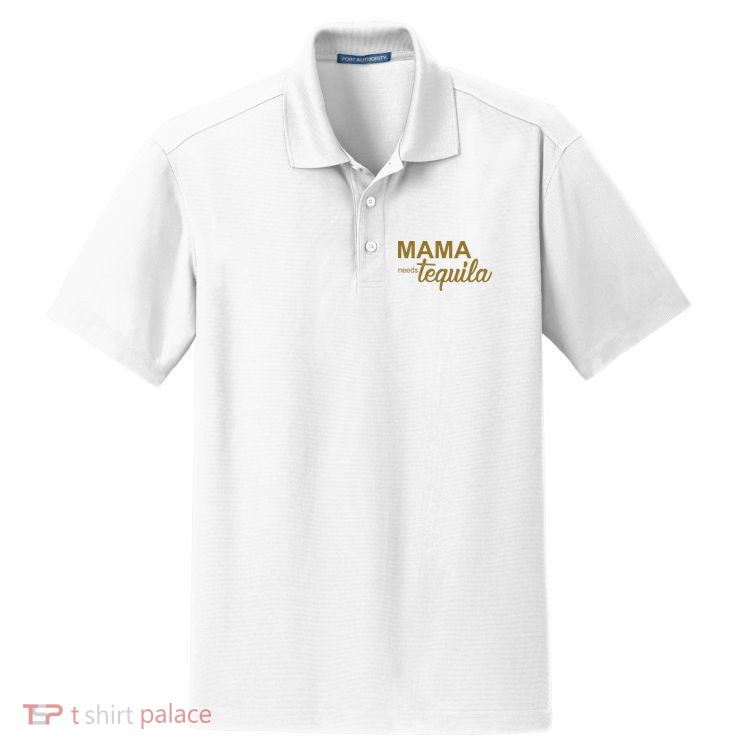 Mama Needs Tequila Funny Gift For Mom Dry Zone Grid Polo