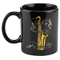 Music Notes Treble Clef Saxophonist Jazz Musician Saxophone 11oz C Handle Ceramic Mug
