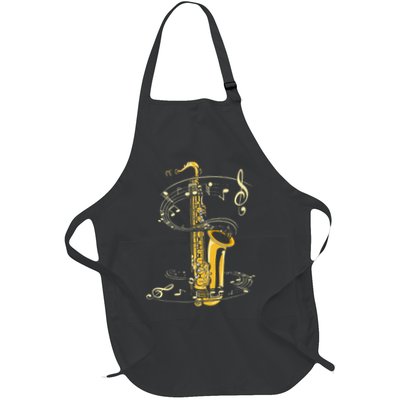 Music Notes Treble Clef Saxophonist Jazz Musician Saxophone Apron