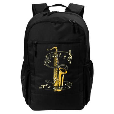 Music Notes Treble Clef Saxophonist Jazz Musician Saxophone Backpack