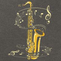 Music Notes Treble Clef Saxophonist Jazz Musician Saxophone Cotton Canvas Backpack