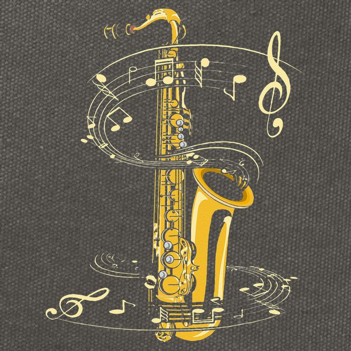 Music Notes Treble Clef Saxophonist Jazz Musician Saxophone Cotton Canvas Backpack