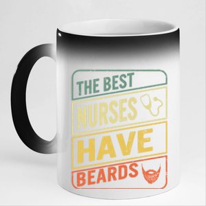 Male Nurse The Best Nurses Have Beards Fathers Day From Wife Gift 11oz Black Color Changing Mug