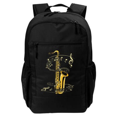 Music Notes Treble Clef Saxophonist Jazz Musician Saxophone Backpack