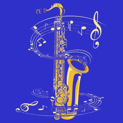 Music Notes Treble Clef Saxophonist Jazz Musician Saxophone T-Shirt