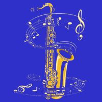 Music Notes Treble Clef Saxophonist Jazz Musician Saxophone V-Neck T-Shirt
