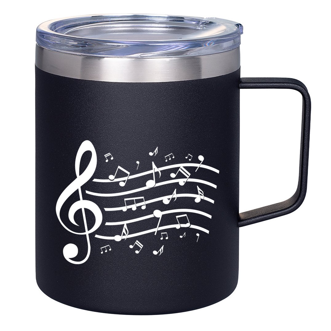 Music Notes Treble Clef Musician Gift Idea Music Meaningful Gift 12oz Stainless Steel Coffee Mug