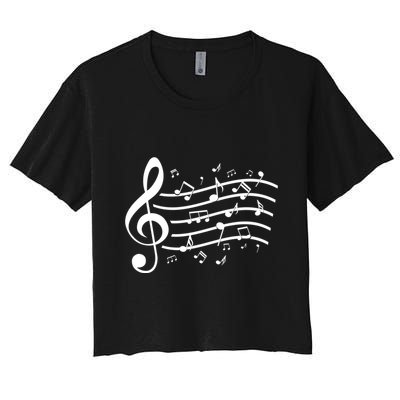 Music Notes Treble Clef Musician Gift Idea Music Meaningful Gift Crop Top