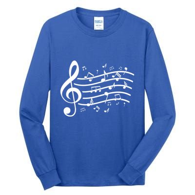 Music Notes Treble Clef Musician Gift Idea Music Meaningful Gift Tall Long Sleeve T-Shirt