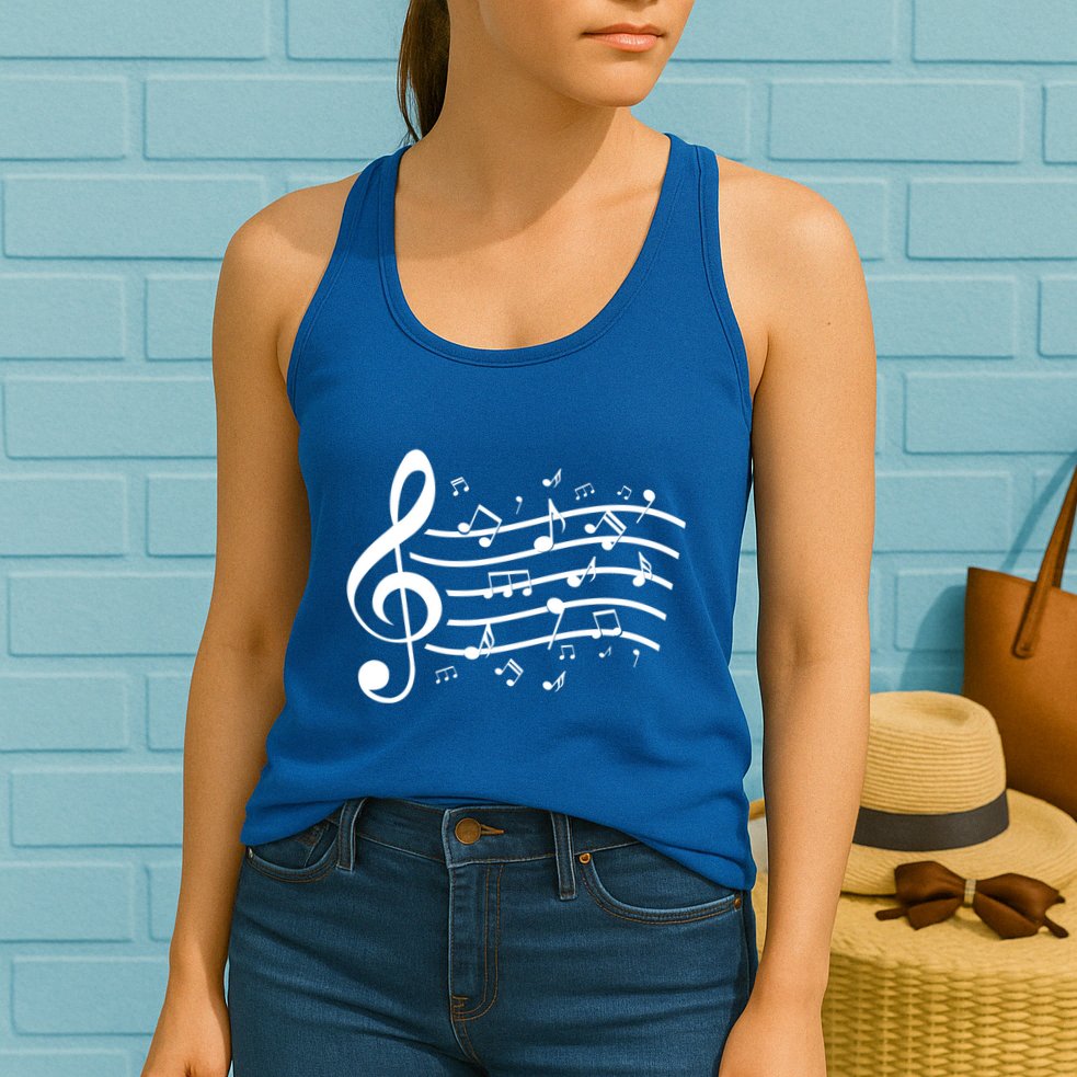 Music Notes Treble Clef Musician Gift Idea Music Meaningful Gift Womens Tank Top