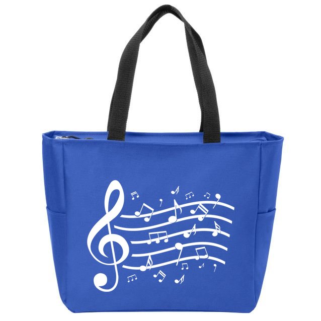 Music Notes Treble Clef Musician Gift Idea Music Meaningful Gift Zip Tote Bag
