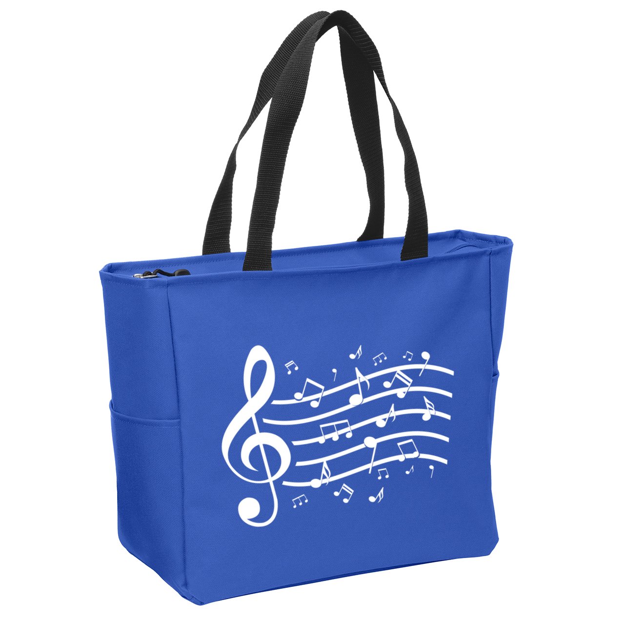 Music Notes Treble Clef Musician Gift Idea Music Meaningful Gift Zip Tote Bag