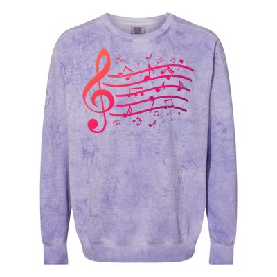 Music Notes Treble Clef Musician Gift Idea Music Meaningful Gift Colorblast Crewneck Sweatshirt