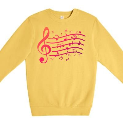 Music Notes Treble Clef Musician Gift Idea Music Meaningful Gift Premium Crewneck Sweatshirt